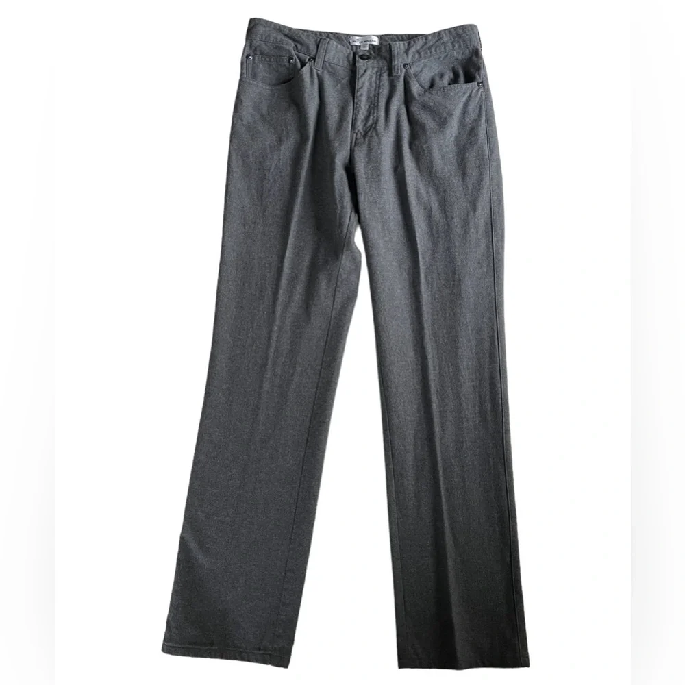 Peter Millar Mens Mountainside Flannel Five Pocket Pant Sz 32 Charcoal Grey